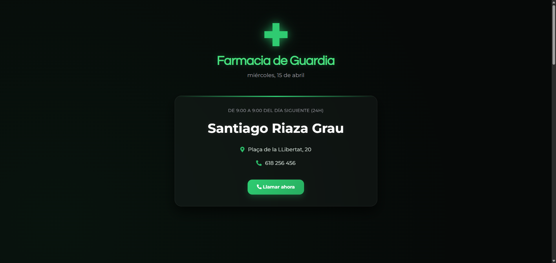 Captura de pantalla de Farmacias de Guardia Cullera