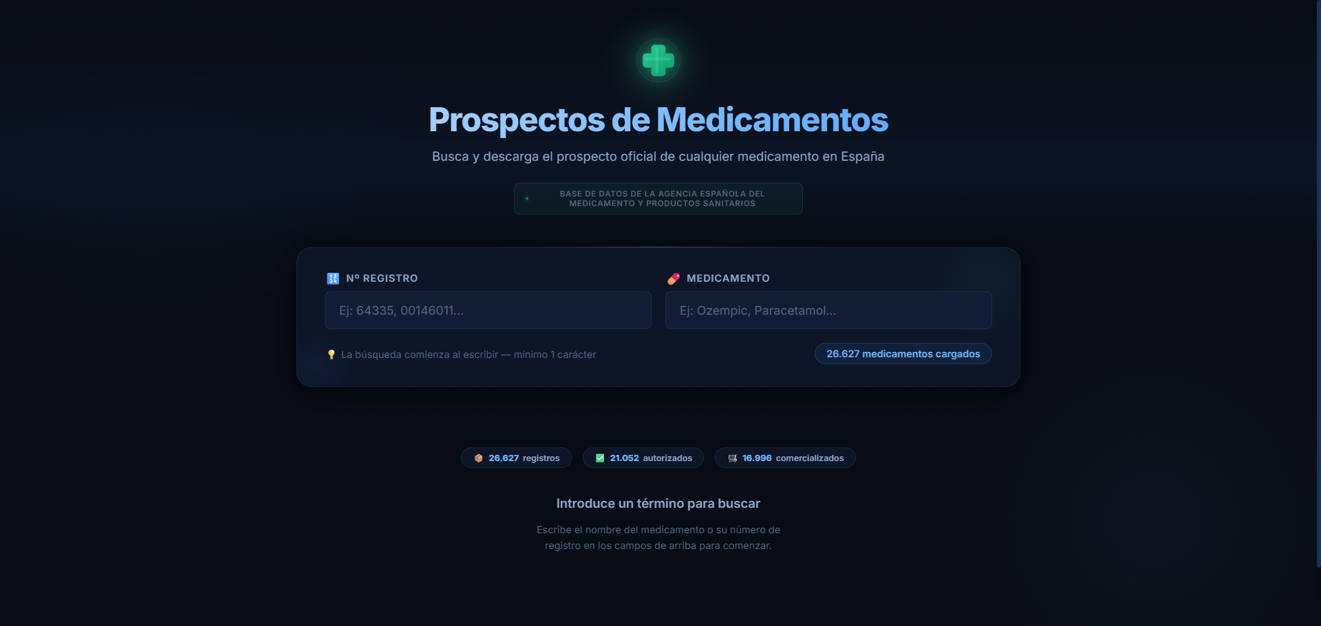 Captura de pantalla de Prospectos de Medicamentos